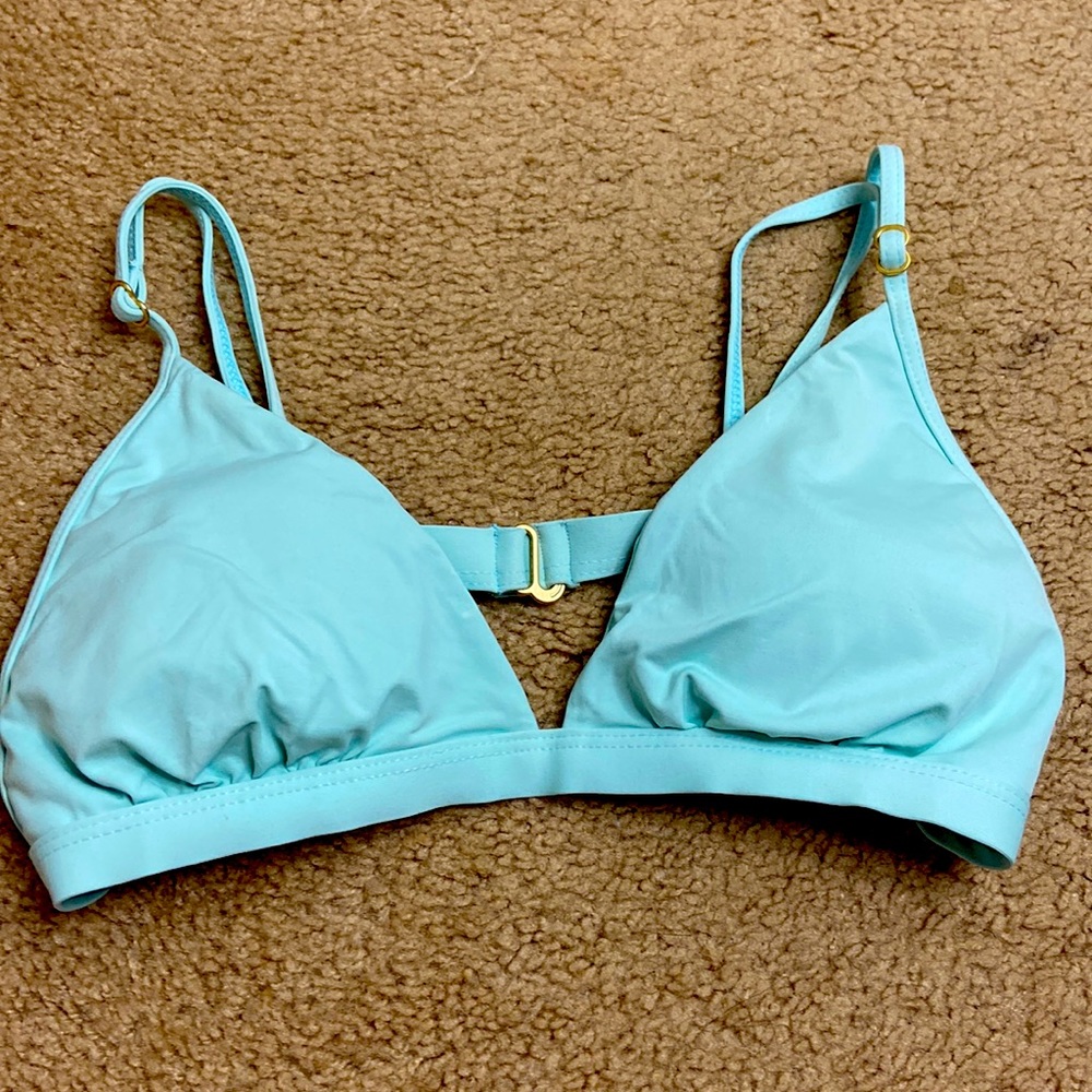 L SPACE LARGE LIGHT TEAL/ BLUE SWIMSUIT TOP
